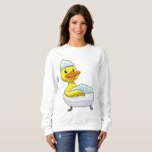 Duck at Bathing with Bathtub & Foam Trui (Voorkant volledig)