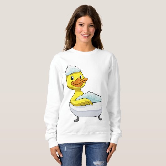 Duck at Bathing with Bathtub & Foam Trui (Voorkant volledig)