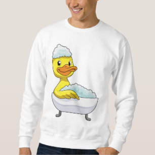 Duck at Bathing with Bathtub & Foam Trui