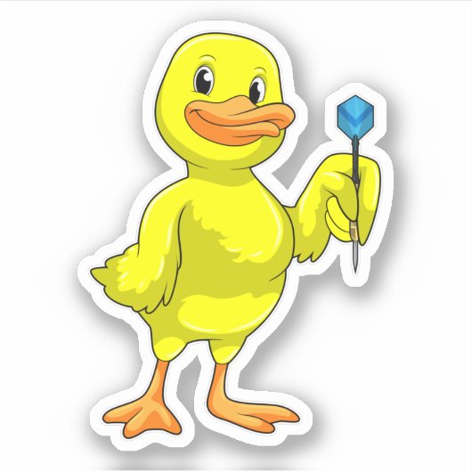Duck at Darts with Dart Sticker (Voorkant)