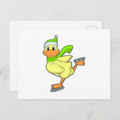 Duck at Ice skating with Ice schaatsen Briefkaart (Voorkant / Achterkant)