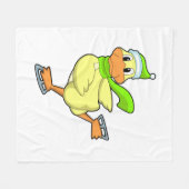 Duck at Ice skating with Ice schaatsen Fleece Deken (Voorkant (Horizontaal))