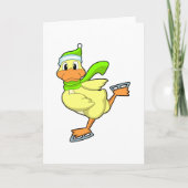 Duck at Ice skating with Ice schaatsen Kaart (Voorkant)