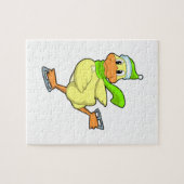 Duck at Ice skating with Ice schaatsen Legpuzzel (Horizontaal)