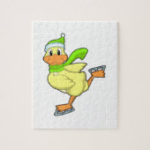 Duck at Ice skating with Ice schaatsen Legpuzzel (Verticaal)