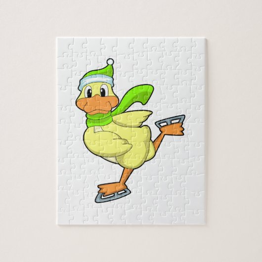Duck at Ice skating with Ice schaatsen Legpuzzel (Verticaal)