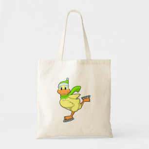 Duck at Ice skating with Ice schaatsen Tote Bag