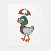 Duck at Raining with Umbrella.PNG Fleece Deken (Voorkant)