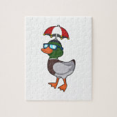 Duck at Raining with Umbrella.PNG Legpuzzel (Verticaal)