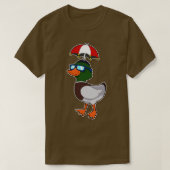 Duck at Raining with Umbrella T-shirt (Design voorkant)