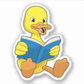 Duck at Reading with Book Sticker (Voorkant)