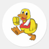 Duck at Running Ronde Sticker (Voorkant)