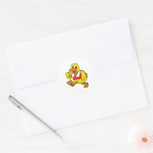 Duck at Running Ronde Sticker (Envelop)