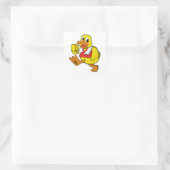 Duck at Running Vierkante Sticker (Tas)