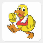 Duck at Running Vierkante Sticker (Voorkant)