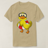 Duck at Swimming with Swim Ring Diving Goggles T-shirt (Design voorkant)