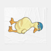 Duck at Swimming with Swimming goggles Fleece Deken (Voorkant (Horizontaal))