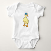 Duck at Swimming with Swimming goggles Romper (Voorkant)