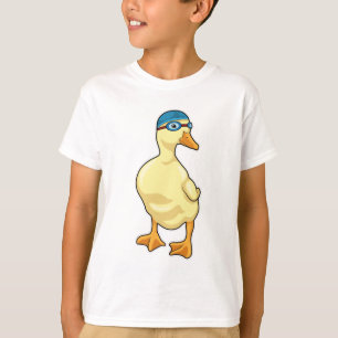 Duck at Swimming with Swimming goggles T-shirt