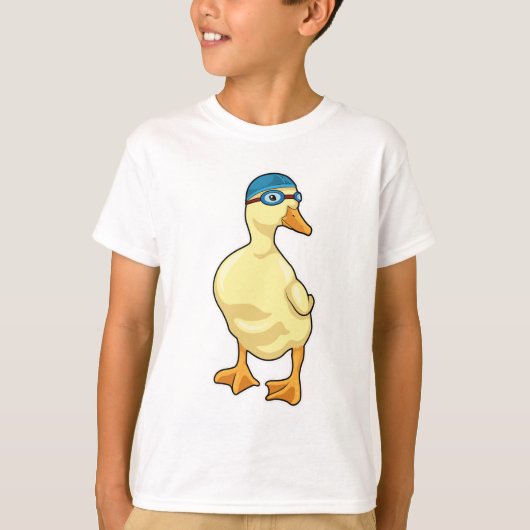 Duck at Swimming with Swimming goggles T-shirt (Voorkant)