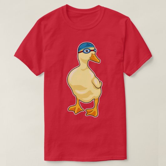 Duck at Swimming with Swimming goggles T-shirt (Design voorkant)