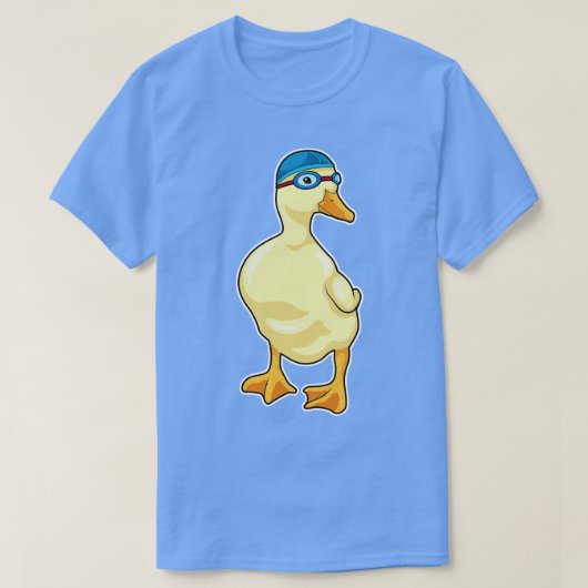 Duck at Swimming with Swimming goggles T-shirt (Design voorkant)