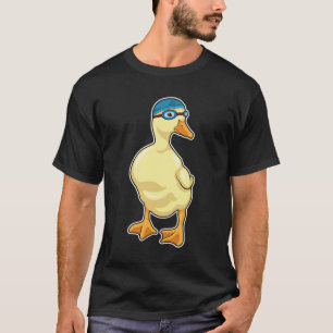 Duck at Swimming with Swimming goggles T-shirt