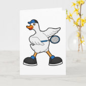 Duck at Tennis with Tennis racket & Cap Kaart (Gele Bloem)