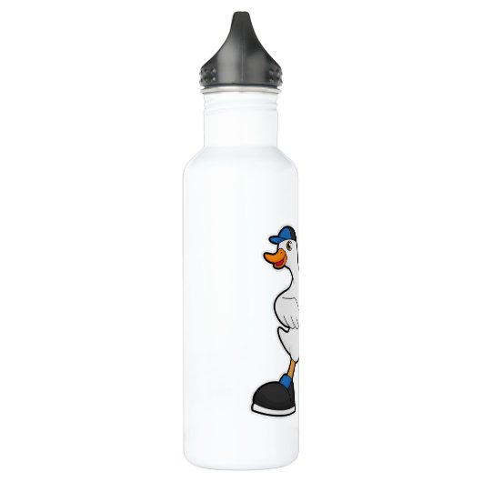 Duck at Tennis with Tennis racket & Cap Waterfles (Links)