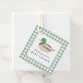 Duck Baby Boy Dank je Preppy Gingham Stationery Bedankjes Labels (In situ)