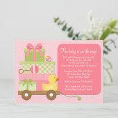 Duck Baby Girl Shower Kaart (Staand voorkant)