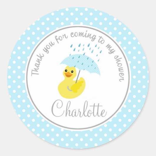 Duck Baby shower 2inch dankcirkel Ronde Sticker (Voorkant)