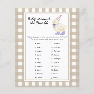 Duck baby shower - baby rond de wereld spel