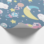 Duck Baby shower Blue Cadeaupapier (Hoek)