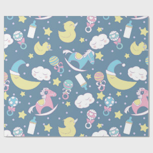 Duck Baby shower Blue Cadeaupapier