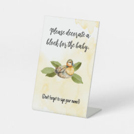 Duck Baby Shower Decoration Sign Reclamebord Met Voetstuk