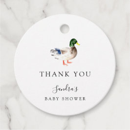 Duck Baby shower Elegant Dank u Script Chic Bedankjes Labels