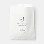 Duck Baby shower Elegant Dank u Script Chic Bedankzakje (Voorkant)