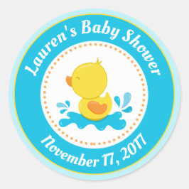 Duck Baby shower Favor Stickers Blauw Baby Boy