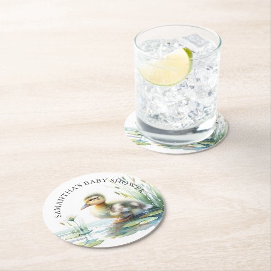 Duck Baby shower gepersonaliseerde Onderzetters (Insitu)