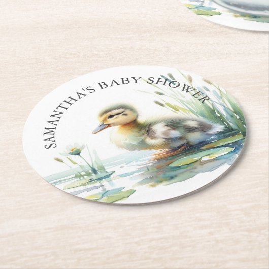 Duck Baby shower gepersonaliseerde Onderzetters (Gebogen)