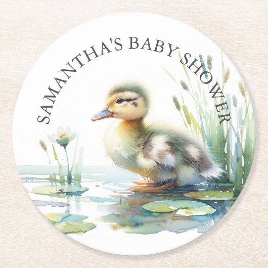 Duck Baby shower gepersonaliseerde Onderzetters (Voorkant)