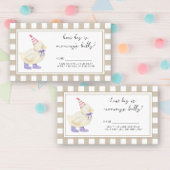 Duck baby shower - Hoe groot is mama's buik Informatiekaartje