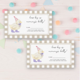 Duck baby shower - Hoe groot is mama's buik Informatiekaartje