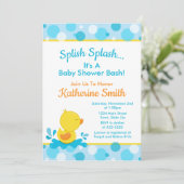 Duck Baby shower Invitation Baby Duck Boy Kaart (Staand voorkant)