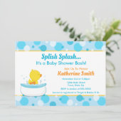 Duck Baby shower Invitation Baby Duck Boy Kaart (Staand voorkant)