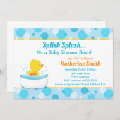 Duck Baby shower Invitation Baby Duck Boy Kaart (Voorkant / Achterkant)