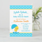 Duck Baby shower Invitation Baby Duck Boy Kaart (Staand voorkant)