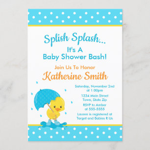 Duck Baby shower Invitation Baby Duck Boy Kaart