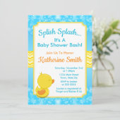 Duck Baby shower Invitation Baby Duck Boy Kaart (Staand voorkant)